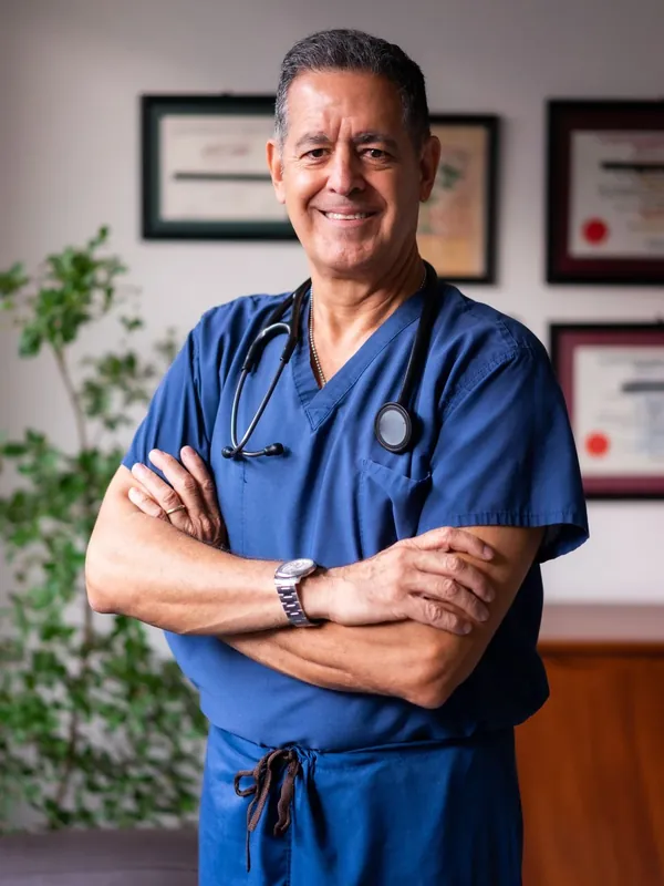 Experienced healthcare professional in a clinical office